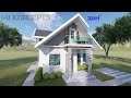 7.5 x 8 meters | SMALL HOUSE DESIGN  WITH ATTIC | 2 BEDROOM Plus Attic Bed and Office