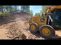 How to Make Slopes and Curves with JohnDeere 670 GP Grader? #johndeere #motorgrader