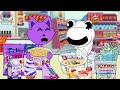 ASMR Mukbang | Amazing Challenge ICE VS FIRE Food with Slime Cat | Zoonomaly Animation