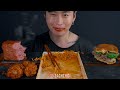 ASMR MUKBANG | Triple Cheeseburger, Spicy Noodles, Spam, Cheese Stick, Fried Chicken