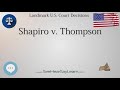 Shapiro v  Thompson (Landmark Court Decisions in America)💬🏛️✅