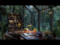 Glasshouse Study Room with Forest view and Large Windows  -  Rain Sounds for Focus and Relaxation