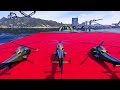 GTA V Epic New Stunt Race For Car Racing Superheroes ride on the bridge of Spider Mcqueen by Shark