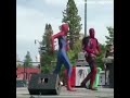Spider-Man and DeadPool Dancing Together.