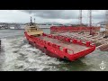 Launch of the Bram Rio Ship: Incredible waves at the shipyard