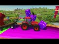 TRANSPORTING CLAAS & LANDINI & J.DEERE TRACTORS & WATERMELON and BROCCOLI WITH FLATBED TRAILER! FS22