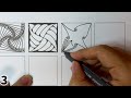 24 Zentangle Patterns Tutorial StepbyStep for Beginners #14 | 24 Doodle Patterns | Original Version