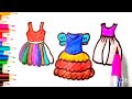 👗Girl dress drawing, coloring for kids & toddlers|How to draw Girl dress for kids |Art gallery