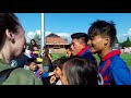 Tibet football teams greet their fans after their 3rd group game Conifa World Football Cup 2018