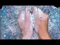 Satisfying ASMR Video (4K). ASMR Soap with Foam Starch and Glitter. Crushing crunchy. Cutting soap