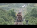 076 on Ballina-Waterford timber train at Manulla Junction 10-Jul-23