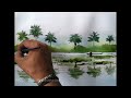 Simple watercolor landscape painting for beginners.