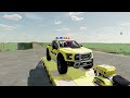 TRANSPORTING POLICE CARS, CARS, AMBULANCE, FIRE TRUCK, MONSTER TRUCK OF COLORS! WITH TRUCKS! - FS 22