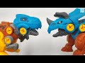 Dinosaur Battle Video! T-Rex VS Mosasaurus. Finding Dinosaur tail