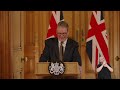 Prime Minister Keir Starmer holds a press conference at 10 Downing Street.