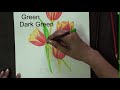 Easy Tulip Flower For Beginner || Using Colour Pencils