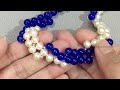 How to make beaded necklace with earrings/Pearl jewelry making/Beaded party wear necklace set.