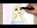 Frozen 3 Elsa Drawing, Coloring Pages | Let's Draw Elsa Queen