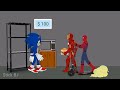 Sonic vs Iron man, Spiderman Funny Animations - Drawing Cartoon 2