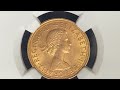 1957 Great Britain Queen Elizabeth II Sovereign coin - NGC MS64