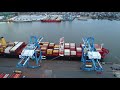 Aerial Drone Video of Cargo Ship MSC Shuba B Delaware River Philadelphia
