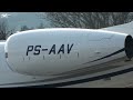 Gulfstream G550 PS-AAV Landing and Take-Off in Bern, Switzerland