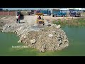 Amazing Technique Driver Recovery Mini Truck Landslip In Water - Dump Truck And Dozer Build New Road