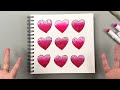 Unboxing the 320 Color Marker Set from Ohuhu! Swatching & Creating Valentine Hearts! - Blending Test