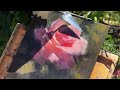 Plein air painting a rose | Rose oil painting process