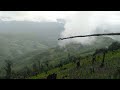 Raining heavily in the rice field on top of the mountains