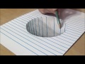 Round Hole Drawing Trick Art With Graphite Pencil