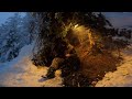 Caught in a Snowstorm - Winter Bushcraft Shelter In Heavy Snow