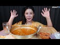 [Sub]/Real Sound/ Budae Jjigae  (Sausage Stew)  extra large size /Mukbang eating show