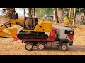 Bruder MAN TGS carries construction equipments, Excavator and Bulldozer part 2