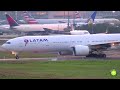 BOEING 747 LUFTHANSA ATRASA E FRITA PNEUS AO POUSAR NO AEROPORTO DE GUARULHOS