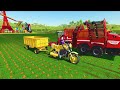 HARVEST & TRANSPORT CARROT and GIANT TANKER w/ BIG HONDA MOTOR & COLORED TRAILER! FS22