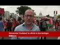 Benjamin Netanyahu defends Gaza war as protesters rally outside US Congress | BBC News