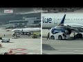 JetBlue A321 COLLIDES with TUG VEHICLE at SFO Tarmac! & Engine Problem