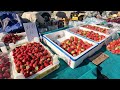 Huge open-air market in Beijing, China, street food in the woods/Beijing Market/4k