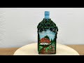 Unexpected Bottle Art idea. Bottle decoration by farmhouse in Nature