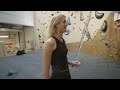 Matilda Söderlund crushing boulders in her OWN gym