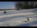 Yamaha badger 80 cc driving on a frozen lake part 1