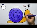 How to Draw a Snail Step by Step 🐌 How to Draw a Cartoon Snail