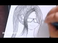 How to draw a cute girl wearing sunglass easy tutorial ❤️❤️ #artdrawing #veryeasy #trending #drawing