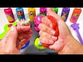 Satisfying Video l Mixing All My Slime Smoothie in Foot Bathtubs ASMR  🌈 Glitter Slime