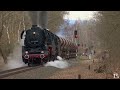 What a spectacle - steam locomotive 41 1144 comes to a standstill in front of Oberrohn
