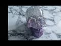 Resin Skull - Snowglobe effect using glycerine water, Micapowder.  #resin #resincrafts #snowglobes