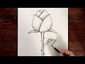 Kolay Gül Nasıl Çizilir - Adım Adım Gül Çizimi - Çizim Mektebi Karakalem Kolay Çiçek Çizimi [2022]