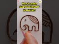 How to Draw baby elephant in mehndi #shorts #elephant #elephantmehndidesign #elephantinmehndi #henna