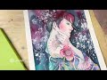 Testing Kuretake GANSAI TAMBI Watercolors & Failing my Painting